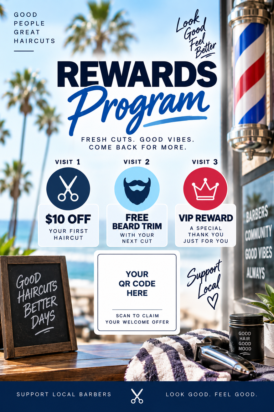 Barbershop rewards card