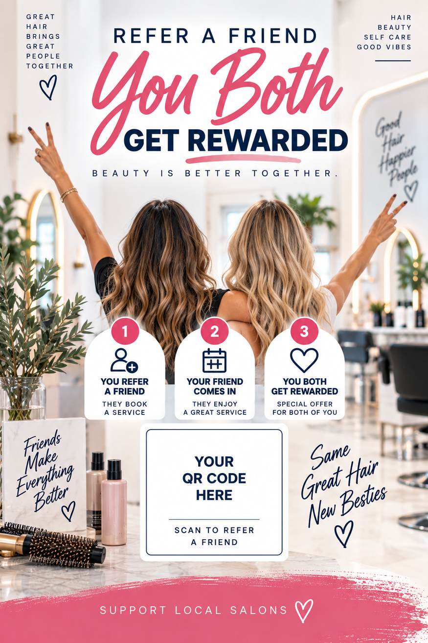 Salon refer-a-friend rewards card